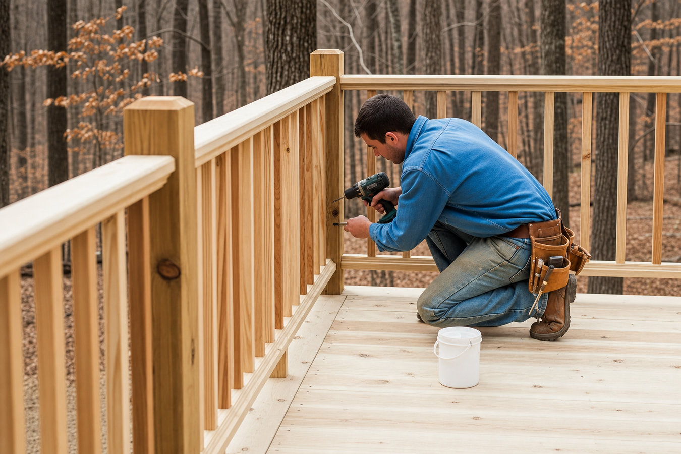 Deck railing installation