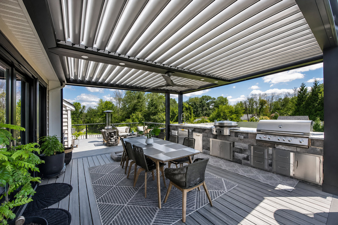 Outdoor kitchen decks
